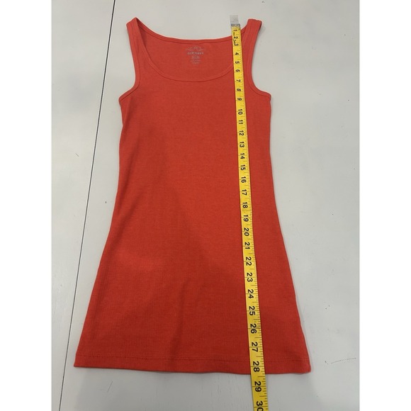 VTG Old Navy Y2K Ribbed Knit Long Fitted Tank Size M 2010 's Preppy Stretch Bias - Picture 9 of 11